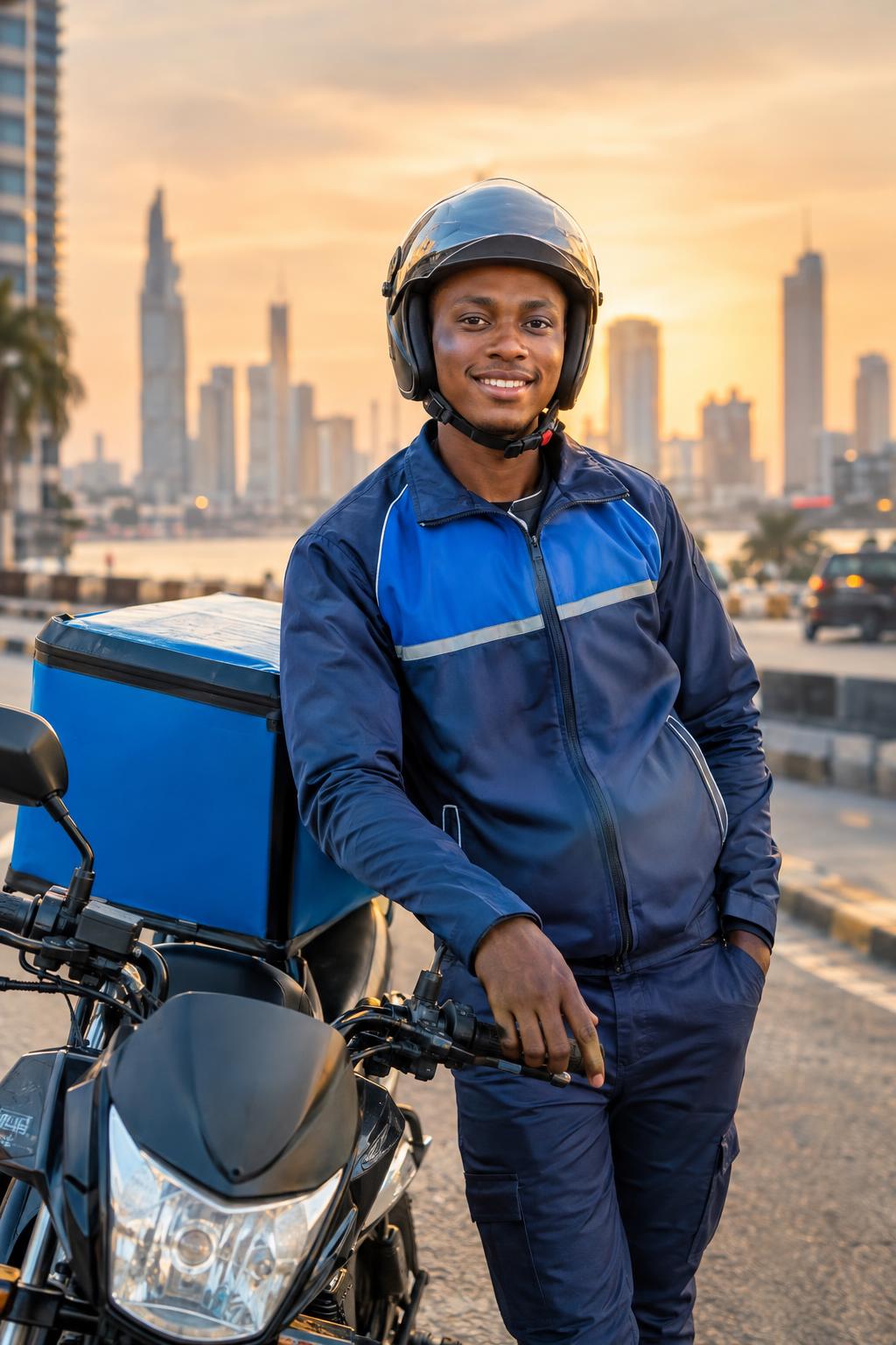 African delivery rider